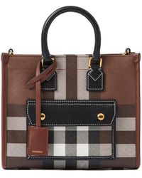 Burberry - Tartan Checked Freya Tote Bag - Lyst
