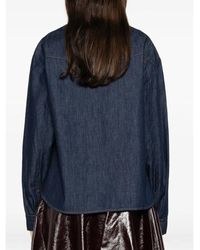 KHAITE - Shirt With Patch Pockets And Curved Hem - Lyst