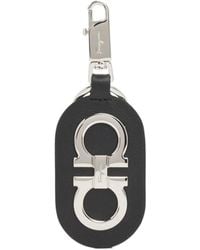 Ferragamo - Logo-Plaque Leather Keyring - Lyst