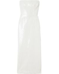 Alex Perry - Strapless Sequin Midi Dress - Lyst