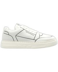 Emporio Armani - Logo Printed Low-Top Sneakers - Lyst