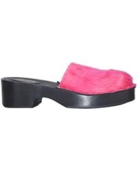 Acne Studios - Brushed-Effect Leather Mules - Lyst