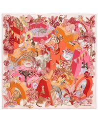 Ferragamo - Jungle Party Print Silk Scarf - Lyst