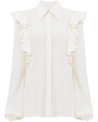 Chloé - Chloé Ruffled Long-Sleeved Shirt - Lyst