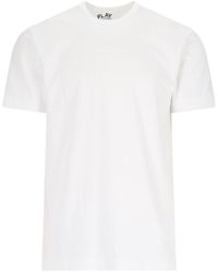 COMME DES GARÇONS PLAY - Comme Des Garçons Play Logo Detailed Crewneck T-Shirt - Lyst
