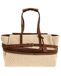 Moschino - Belted Woven Tote Bag - Lyst