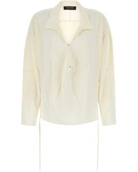 Kiko Kostadinov - Long-Sleeved V-Neck Drawstring Blouse - Lyst