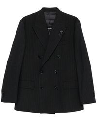 Lardini - Pinstripe Double-Breasted Blazer - Lyst