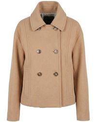 Pinko - Double-Breasted Cropped Coat - Lyst