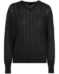 Etro - Logo-Embroidered V-Neck Knitted Jumper - Lyst