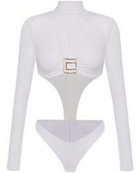 Elisabetta Franchi - Logo-Plaque Cropped Top - Lyst