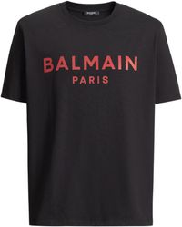 Balmain - T-Shirt With Paris Print - Lyst