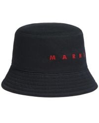 Marni - Logo Embroidered Twill Bucket Hat - Lyst