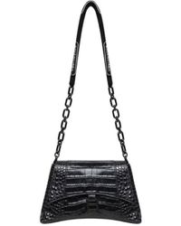 Balenciaga - Borsetta A Tracolla Downtown Con Catena E Lavorazione Coccodrillo Da Donna - Lyst