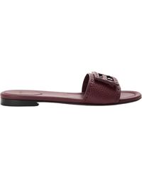 Fendi - Logo Flat Sandals - Lyst