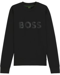 BOSS - Logo-Print Crew-Neck Sweatshirt - Lyst