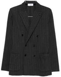 Lardini - Long Sleeved Double Breasted Jacket - Lyst