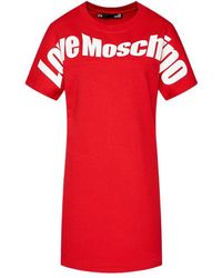 Moschino - A Round-Necked Logo Dress - Lyst