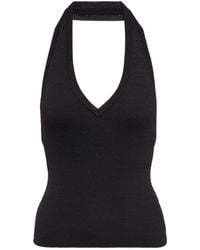 Nili Lotan - Ivey Ribbed-Knit Halterneck Silk Top - Lyst