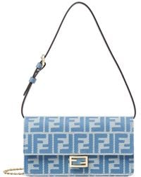 Fendi - Baguette Ff-Jacquard Chained Wallet - Lyst