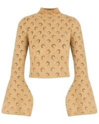 Marine Serre - Fluffy Moon Jacquard Knit High-Neck Sweater - Lyst