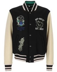 Off-White c/o Virgil Abloh - Logo Patch Varsity Jacket - Lyst