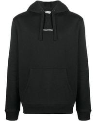 Valentino - Logo Printed Drawstring Hoodie - Lyst