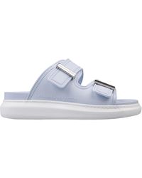 McQueen - Double Strap Slip-On Sandals - Lyst