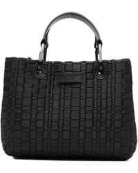 Emporio Armani - Logo Patch Woven Tote Bag - Lyst