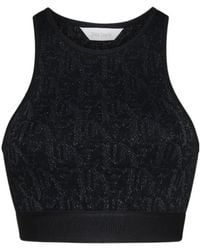 Palm Angels - Monogram Jacquard Knitted Bra Top - Lyst