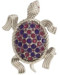 Dolce & Gabbana - Turtle-Shaped Embellished Brooch - Lyst