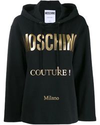 Moschino - Logo Printed Hooded Sweater - Lyst