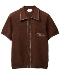 Versace - Short-Sleeved Knitted Shirt - Lyst