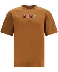 Fendi - Logo Printed Crewneck T-Shirt - Lyst