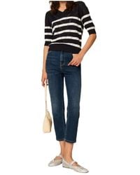 Twinset - Striped V-Neck Knitted Top - Lyst