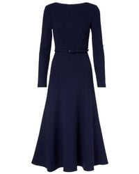 Roland Mouret - Belted Wool Crêpe Midi Dress - Lyst