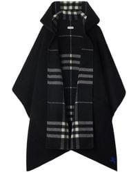 Burberry - Reversible Check Cashmere Hooded Cape - Lyst