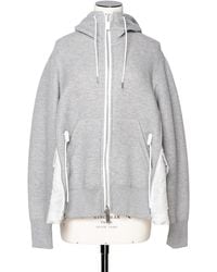 Sacai - Sponge Drawstring Zip-Up Hoodie - Lyst