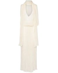 Blumarine - Pleated Silk Chiffon Scarf Dress - Lyst