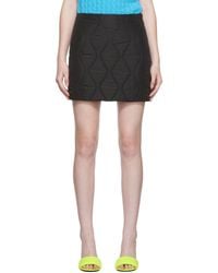 MSGM - Black Quilted Miniskirt - Lyst