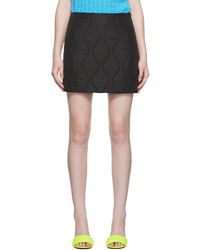 MSGM - Black Quilted Miniskirt - Lyst