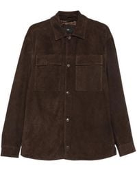 7 For All Mankind - Suede Flap-Pocket Shirt - Lyst