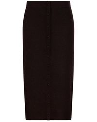 Victoria Beckham - Button-Decorated Midi Skirt - Lyst