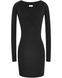 Saint Laurent - V-Neck Long-Sleeved Dress - Lyst