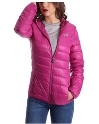 EA7 - Logo Hooded Down Jacket - Lyst