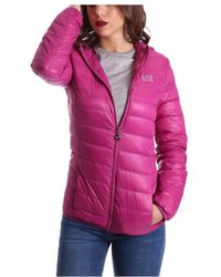 EA7 - Logo Hooded Down Jacket - Lyst