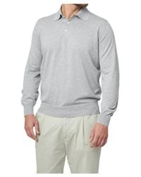 Brunello Cucinelli - Long-Sleeved Knitted Polo Shirt - Lyst