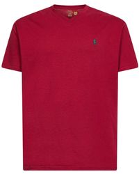 Polo Ralph Lauren - Logo Embroidered V-Neck T-Shirt - Lyst