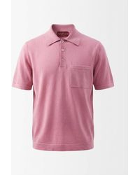 Gucci - Silk Polo Shirt With Lateral Intarsia - Lyst