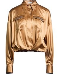 Brunello Cucinelli - Solid-Color Comfortable Embroidered Blouse - Lyst